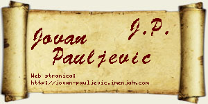 Jovan Pauljević vizit kartica